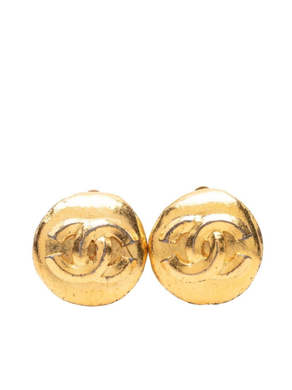 Chanel Cc Logo Round Clip-On Earrings #347163C62B